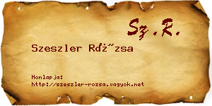 Szeszler Rózsa névjegykártya